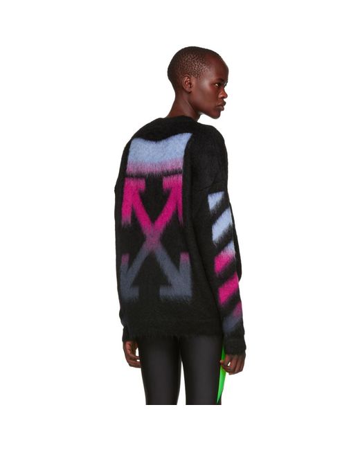 Off White c o Virgil Abloh Black Mohair Gradient Sweater Lyst