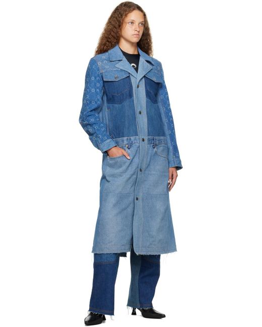 MARINE SERRE Blue Moonogram Denim Jacket