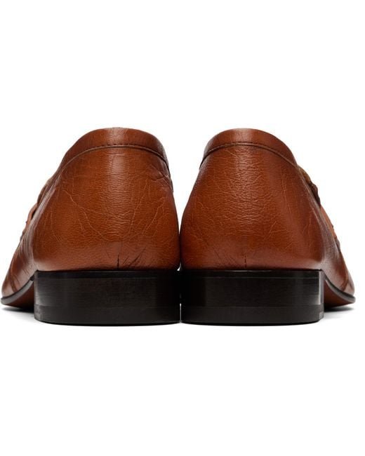 Dries Van Noten Brown Tan Leather Loafers for men