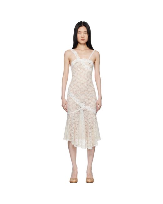 YUHAN WANG Black Ssense Exclusive Off- Lace Midi Dress