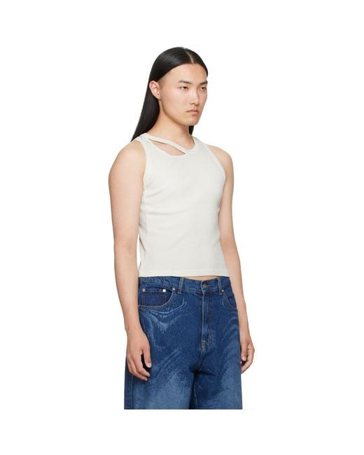 CAMPERLAB Blue Ribbed Tank Top for men
