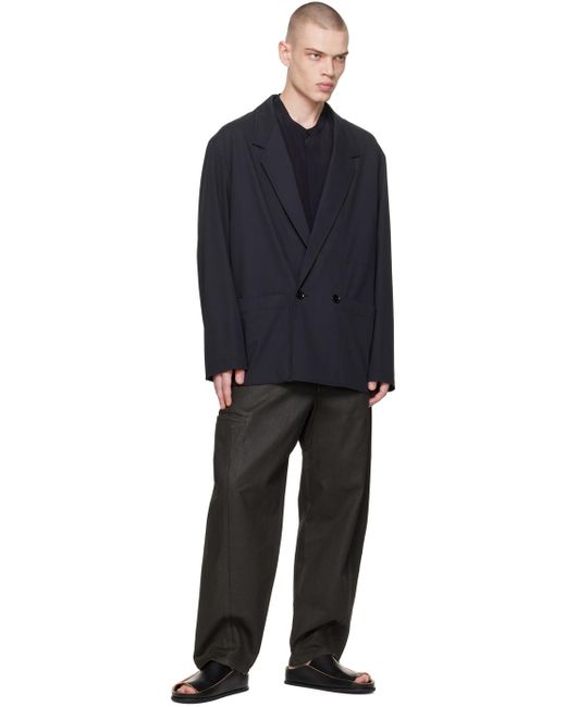 Lemaire Blue Double Breasted Blazer for men