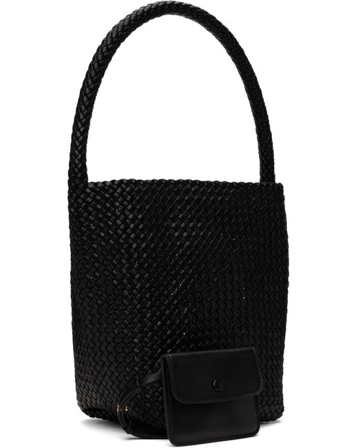 The Row Black Small Woven N/s Tote