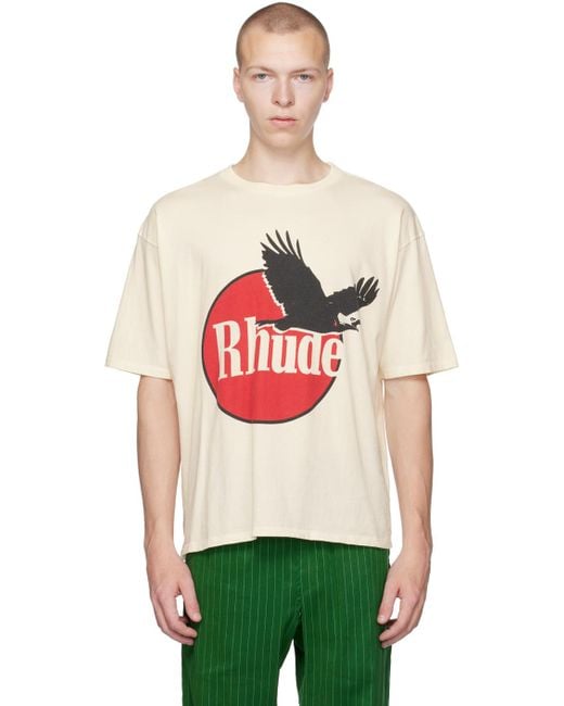Rhude Red Ssense Exclusive Off-white T-shirt for men