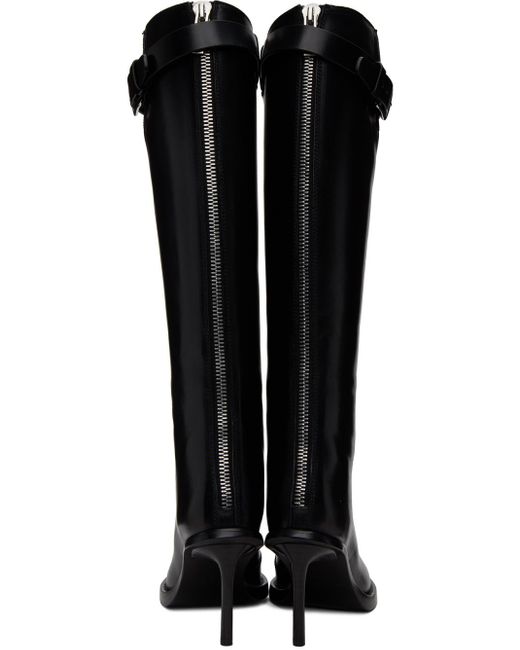 Ann Demeulemeester Black Edmunda Buckled Leather Knee Boots