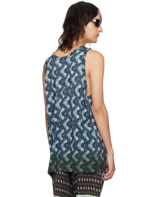 メンズ Dries Van Noten ブルー グラデーション タンクトップ Blue