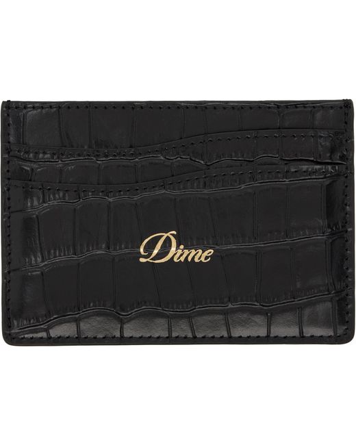 Dime Black Croc Card Holder for men