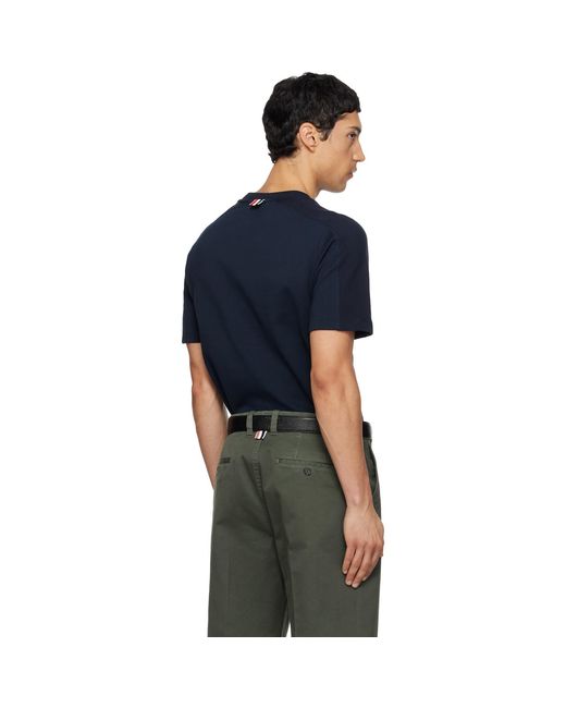 Thom Browne Black Milano Cotton-Bar T-Shirt for men