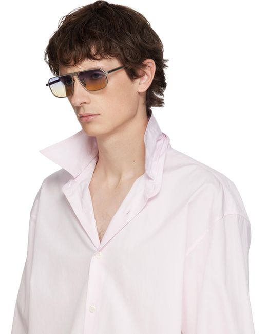 Prada Black Iconic Metal Plaque Sunglasses for men