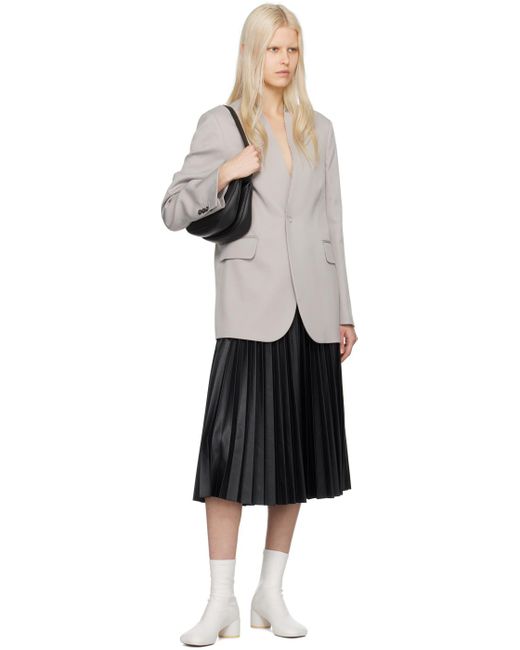 MM6 by Maison Martin Margiela Black Taupe Y-neck Blazer