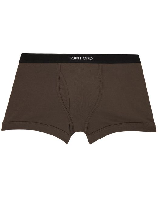 Tom Ford Black Brown Classic Fit Boxer Briefs for men