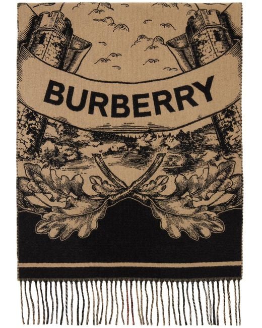 Burberry Gray Reversible Ekd Cashmere Scarf