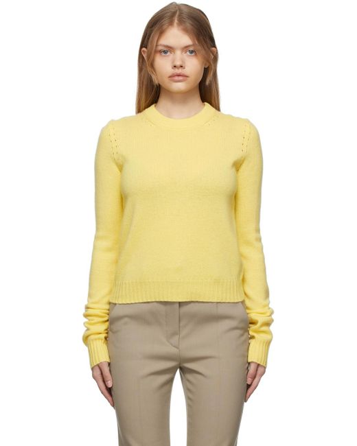 Sportmax Yellow Agitare Cashmere Crewneck