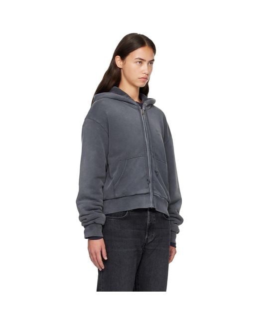 Acne Blue Sprayed Zip Hoodie