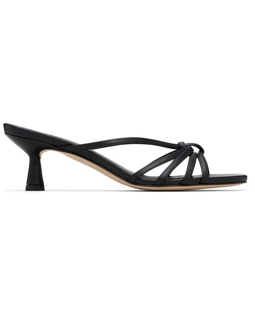Aeyde Black Abby Leather Heeled Sandals