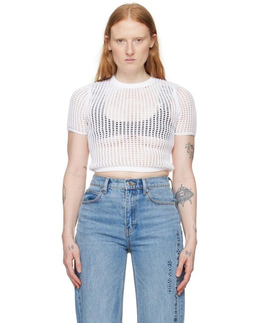 T By Alexander Wang Blue Cropped T-shirt