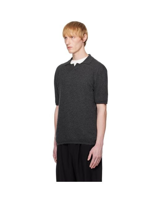 The Row Black Isao Polo for men
