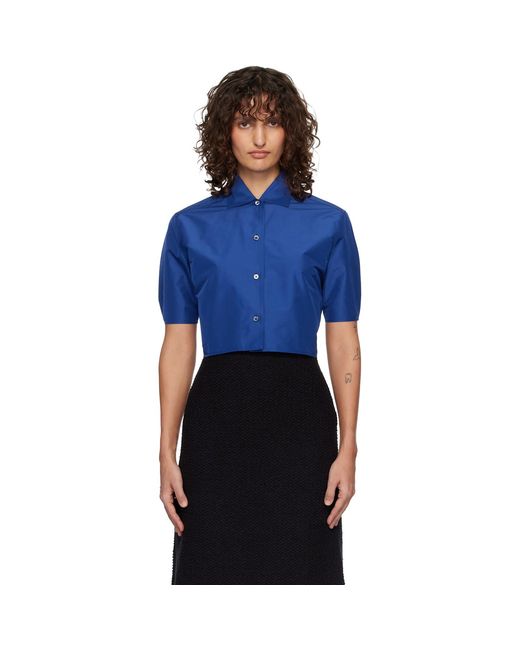 Jil Sander Blue Technical Faille Shirt