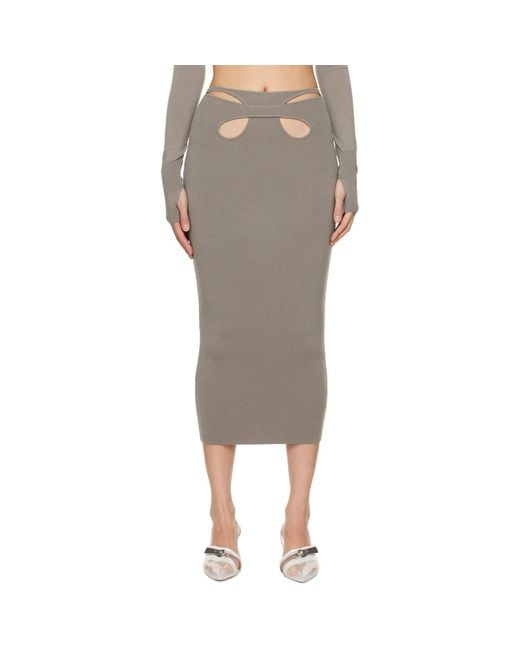 Dion Lee Gray Mobius Loop Midi Skirt
