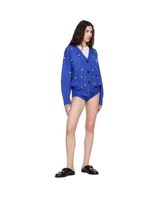 Marni Blue Floral Details Cardigan