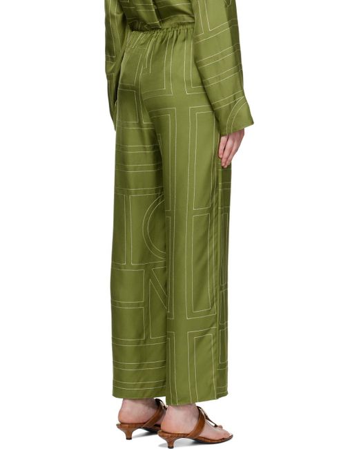 Totême  Green Monogram Lounge Pants