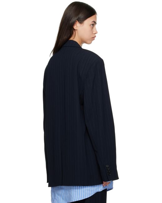 Acne ネイビー レイヤード テーラードジャケット Blue