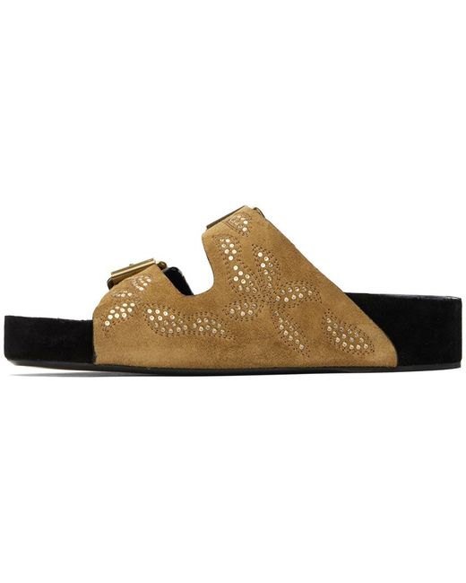 Isabel Marant タン Lennyo フラットサンダル Black