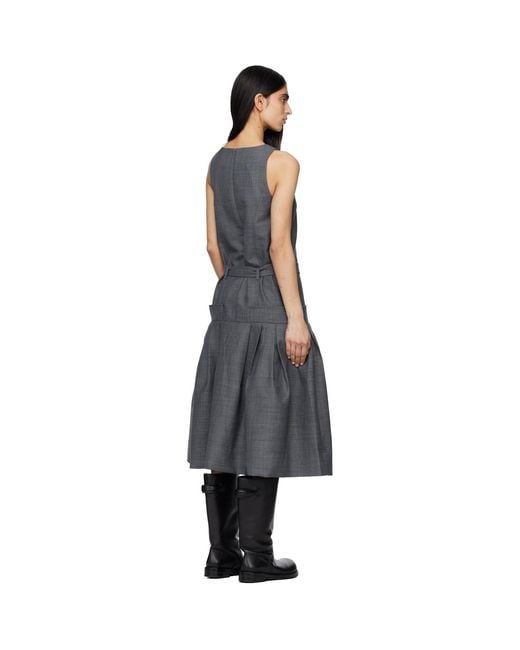 Ganni Black Wool Midi Dress