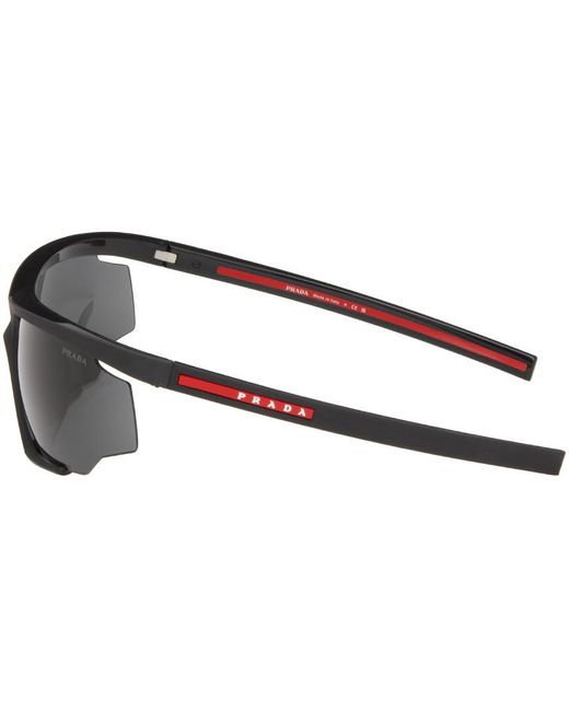 Prada Black Linea Rossa Impavid Sunglasses for men