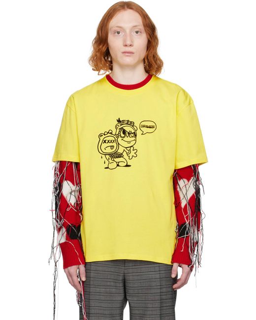 T-shirt 90's jaune Charles Jeffrey pour homme en coloris Yellow