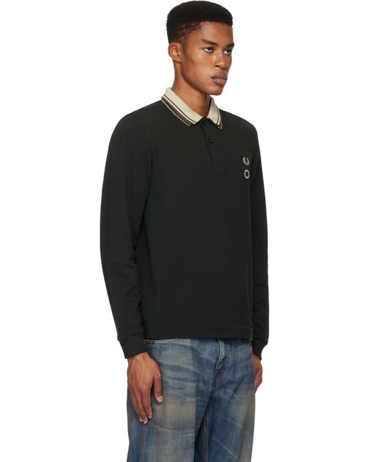 メンズ Craig Green Fred Perryエディション グリーン リバーシブル 長袖ポロシャツ Black