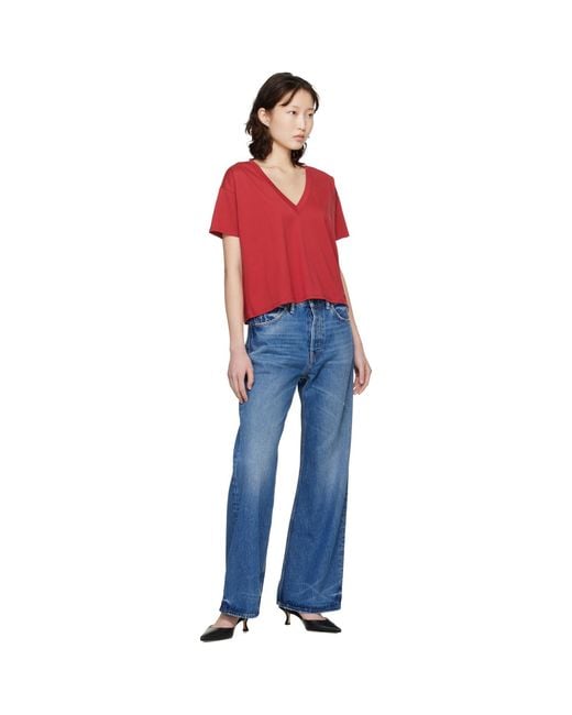 Loulou de Saison Red 'Faaa Lds' V-Neck T-Shirt