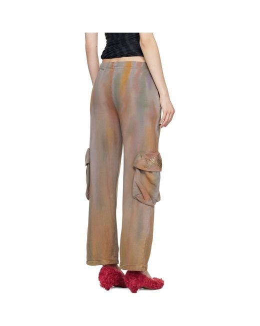 Collina Strada Black Hand-Dyed Cargo Sweatpants