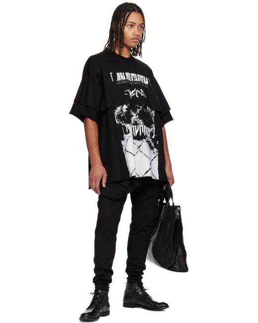 【関税込み】JULIUS ブラック Ana-Cropped Double JD Tシャツ off-white-ana-cropped-double-