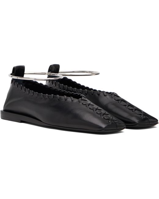 Jil Sander Black Ring Ballerina Flats