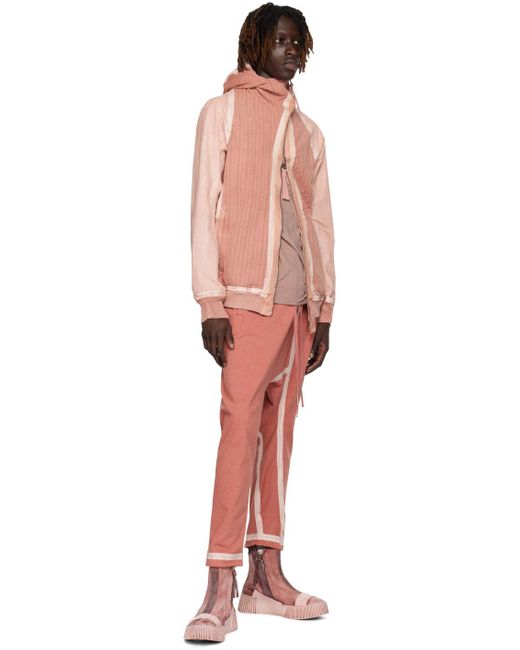 Boris Bidjan Saberi Pink Asymmetric Zip Reversible Jacket for men