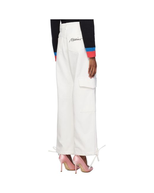 Moschino White Embroidered Jeans