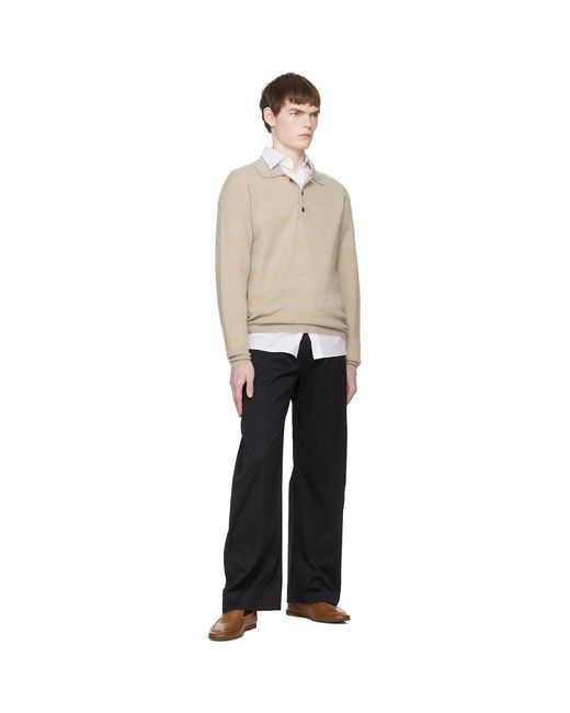 Ssstein Natural Knit Stripe Ls Polo for men