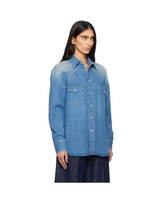 6397 Blue Western Denim Shirt