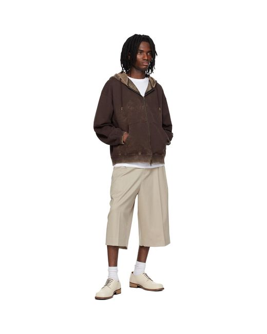 MMIC Brown Dusk Zip Up Hoodie for men