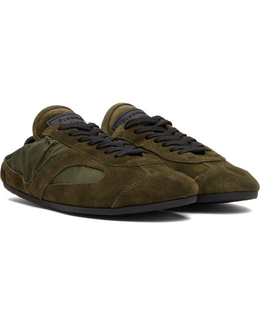 Proenza Schouler Black Khaki Nylon & Calfsuede Soft Track Sneakers