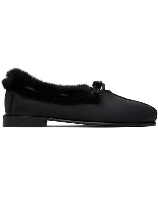Hereu Black Tilla Shearling Loafers
