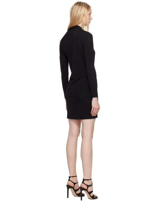 Tom Ford ブラック Vネック 長袖 カクテル ミニドレス Black