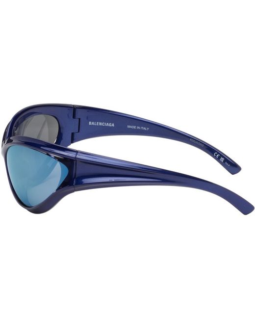 Balenciaga Blue Dynamo Round Sunglasses for men