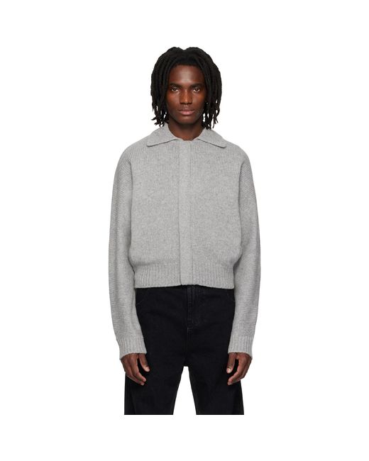 Entire studios Gray Marla Bomber Cardigan for men