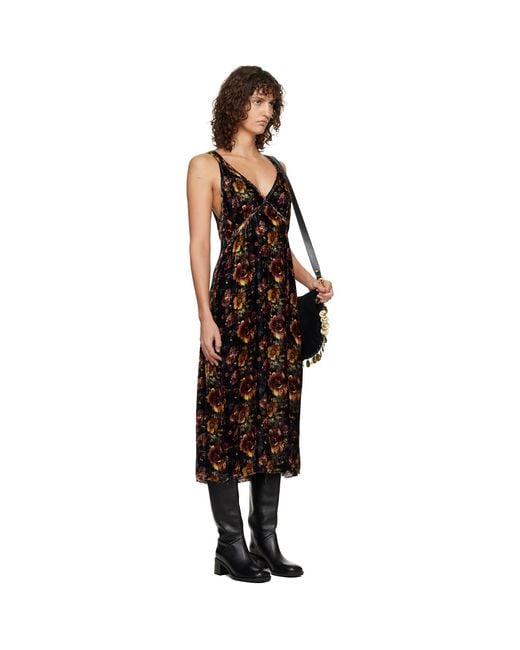 R13 Black Grunge Slip Dress