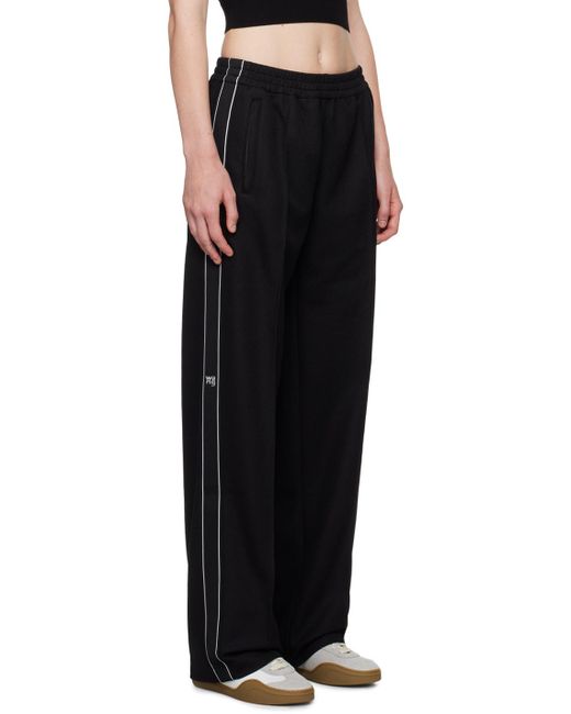 T By Alexander Wang Black Logo Tape Lounge Pants