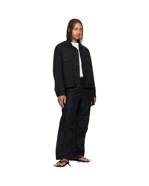 Sacai Black Chalk Stripe Jacket for men
