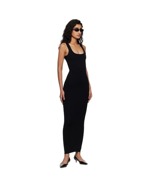 Entire studios Black Square Neck Midi Dress
