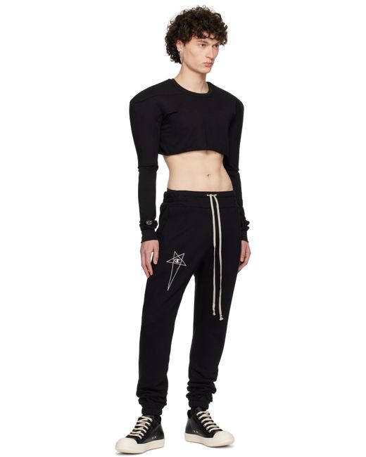メンズ Rick Owens ブラック Championエディション Joggers スウェットパンツ Black